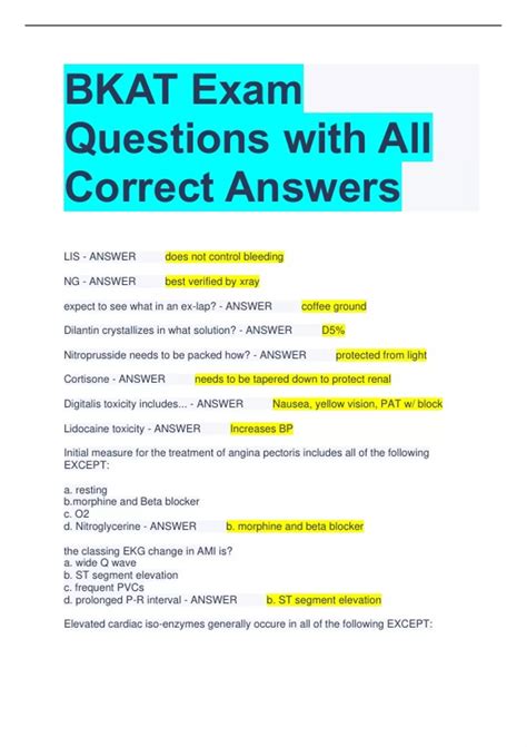bkat exam questions Ebook Reader